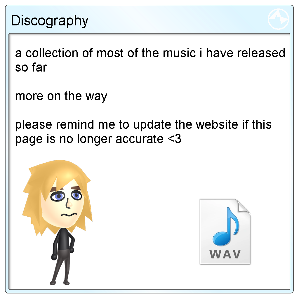a collection of most of the music i have released so far. more on the way. please remind me to update the website if this page is no longer accurate.